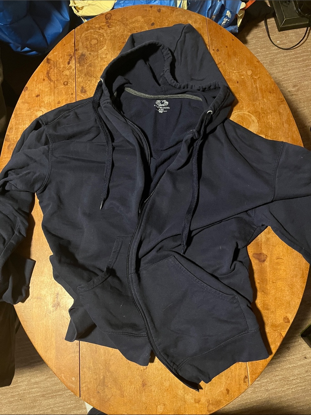 Fruit of the Loom Men's Navy Full-Zip Hoodie